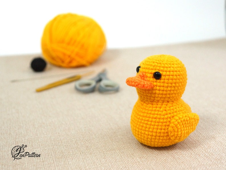 Yellow rubber duck crochet PATTERN, Amigurumi ducky tutorial, DIY crochet duckling. PDF file English image 6