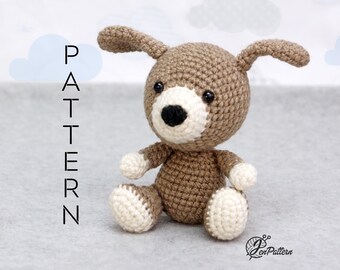 Little Puppy crochet PATTERN, crochet dog, DIY amigurumi dog animal tutorial. PDF file (English)
