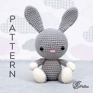 Little bunny rabbit crochet PATTERN, Crochet Easter animal pattern, DIY Easter bunny amigurumi tutorial. PDF file (English)