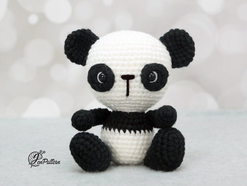 Panda bear crochet PATTERN, Easy amigurumi panda stuffed animal tutorial for beginners. PDF file English image 5