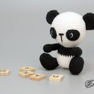 Panda bear crochet PATTERN, Easy amigurumi panda stuffed animal tutorial for beginners. PDF file English image 9