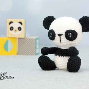 Panda bear crochet PATTERN, Easy amigurumi panda stuffed animal tutorial for beginners. PDF file English image 4