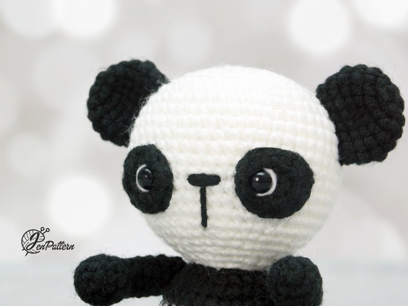 Panda bear crochet PATTERN, Easy amigurumi panda stuffed animal tutorial for beginners. PDF file English image 7