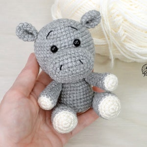 Little Hippo crochet PATTERN, DIY amigurumi hippo safari animal tutorial, Amigurumi for beginners. PDF file English image 8