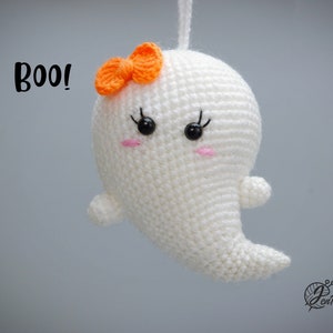 Halloween ghost crochet PATTERN, DIY Kawaii ghost ornaments, Cute Halloween amigurumi crochet tutorial. PDF file English image 4