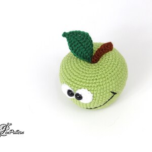 Funny apple crochet PATTERN, Amigurumi fruit tutorial, DIY teacher gift. PDF file (English) image 6