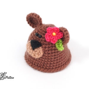 Bear egg warmer crochet PATTERN, Easter decoration, DIY egg cozy, kitchen decor tutorial. PDF file English image 8