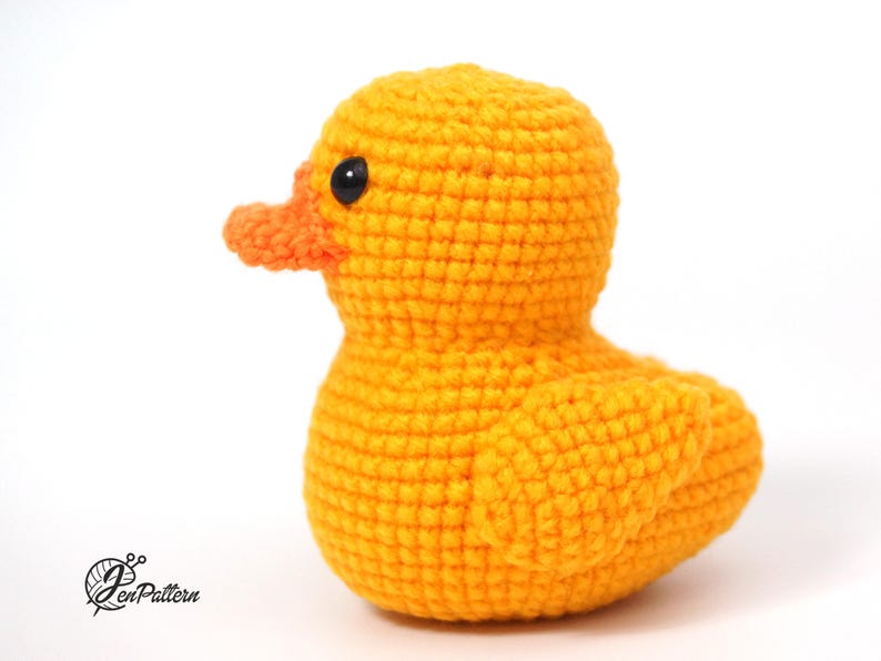 Yellow rubber duck crochet PATTERN, Amigurumi ducky tutorial, DIY crochet duckling. PDF file English image 8