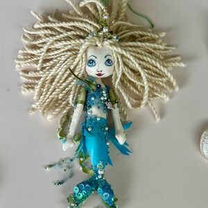 Mermaid cloth doll, handmade OOAK mermaid doll