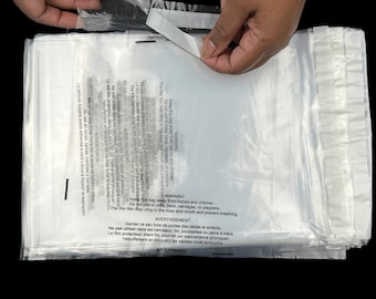 Suffocation Warning Poly Bags Mailers Clear Plastic Amazon FBA 1.5 Mil Thickness