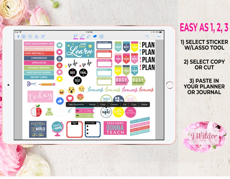 Lehrer digitale Sticker GoodNotes Schule Aufkleber Goodnotes Etsy