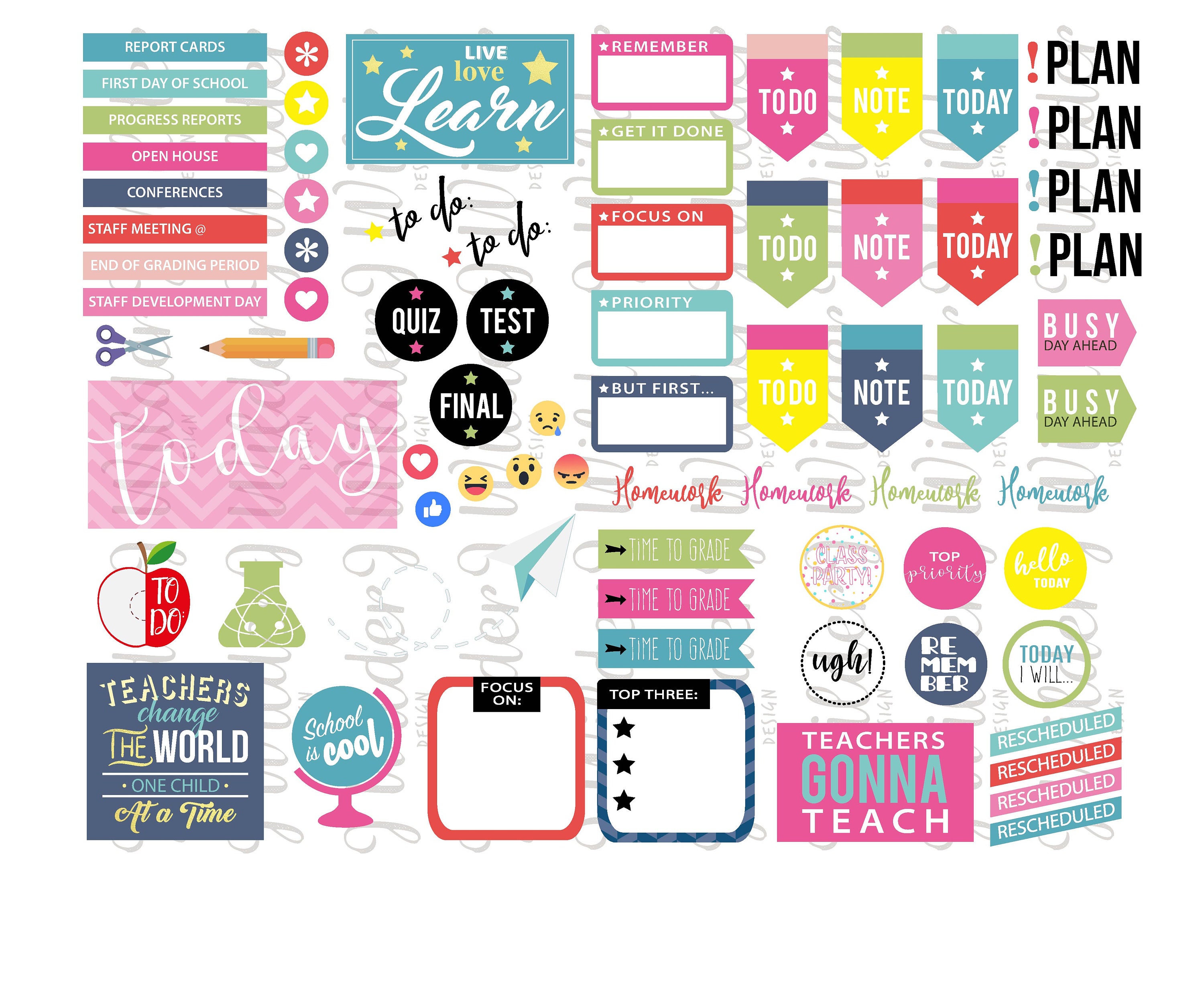 Lehrer digitale Sticker GoodNotes Schule Aufkleber Goodnotes Etsy