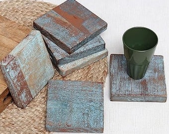 Cup Coaster Set of 6 Wooden Coasters Cup Coasters Tea Coasters Table Coaster Coasters for Glasses Home Decor Dining Table Gifts