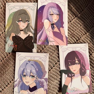 Honkai: Star Rail Dainty Glamour Photocard Elegante Assinatura Dourada | Cartão de troca de anime colecionável | Presente para Trailblazers