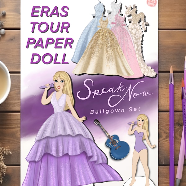 Taylor Swift Paper Doll, Eras Tour Printable, Speak Now Taylor’s Version