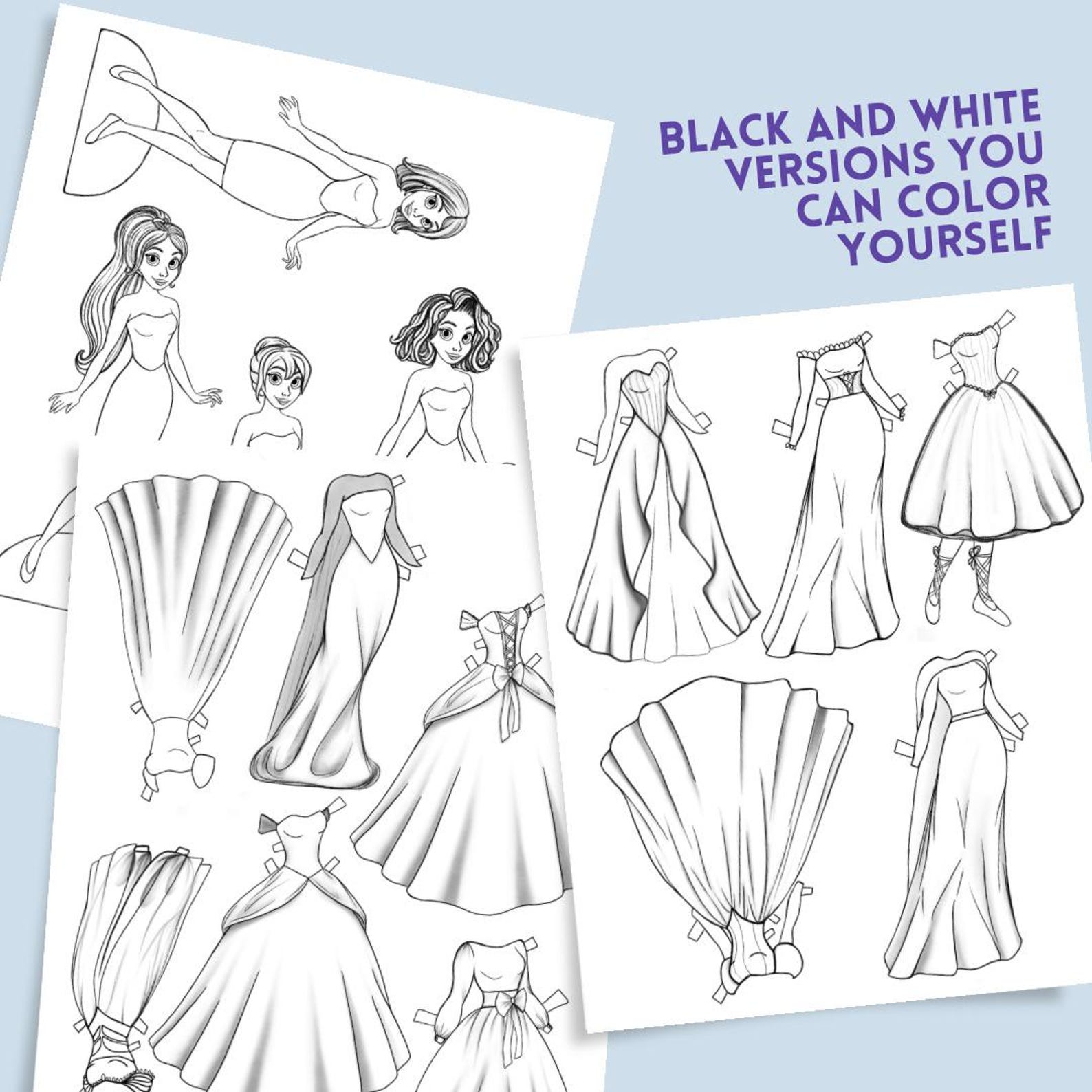 Paper Doll Princess Dress up Printable DIY Craft for Kids Cut and Play ...