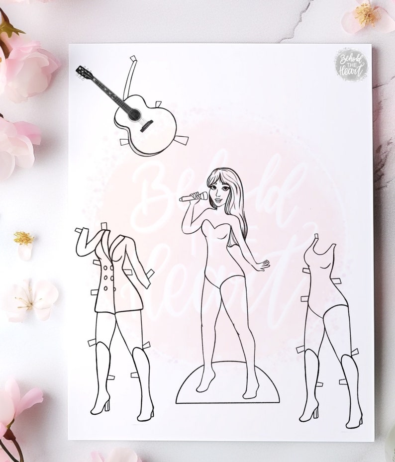 Taylor Swift Paper Doll, Eras Tour Activity, Lover Era, Printable Craft