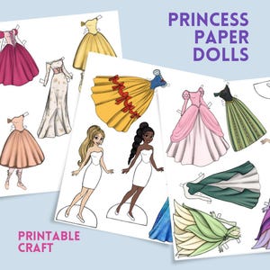 Paper Doll Princess Dress Up Printable DIY Craft for Kids Cut and Play Activity Instant Download Bundle Fairytale Fun Crafting Gift