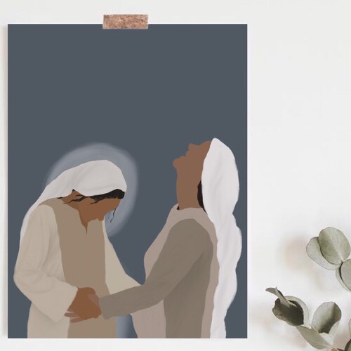 8x10 Digital Printable the Visitation/ Mary Greets Elizabeth Etsy