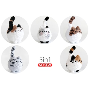 crochet pattern-No Sew Cats BundleB (PDF/ENG/KOR)