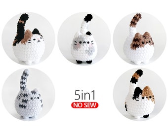 crochet pattern-No Sew Cats BundleB (PDF/ENG/KOR)