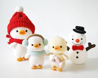 patron au crochet-Ducksims et un bonhomme de neige(PDF/ENG/KOR)