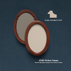 Oval Picture Frame - Double Cove Profile - 1.25 Wide Frame