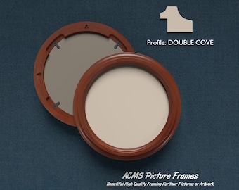 Round Picture Frame - Double Cove Profile - 1.25 Wide Frame