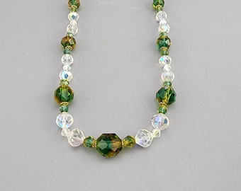 Amazing Vintage Watermelon Crystal Necklace 32"