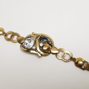 Chunky Vintage Rhinestone Bracelet: Bold Statement Piece for Glamorous Retro Fashion Lovers
