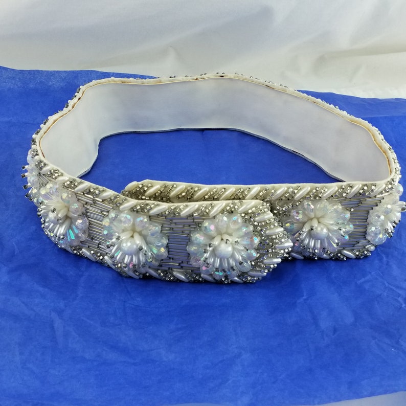 Vintage Crystal and Rhinestone Leather Belt Motif, Jewelry, Headband,Rhinestone Flexible, Rhinestone,Rhinestone Trims image 6