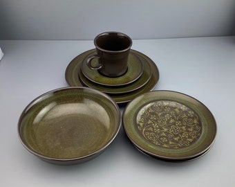 Vintage Franciscan Madeira Earthenware Xtra Pieces Green Brown Dinner Men - unisex