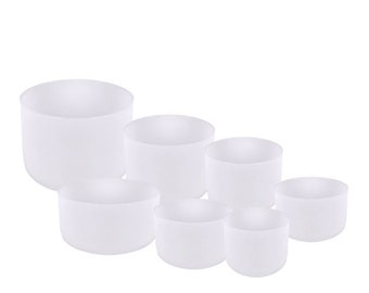 Set of 7 Crystal Quartz Singing Bowls