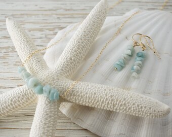 Amazonite earrings with 14k gold filled wire