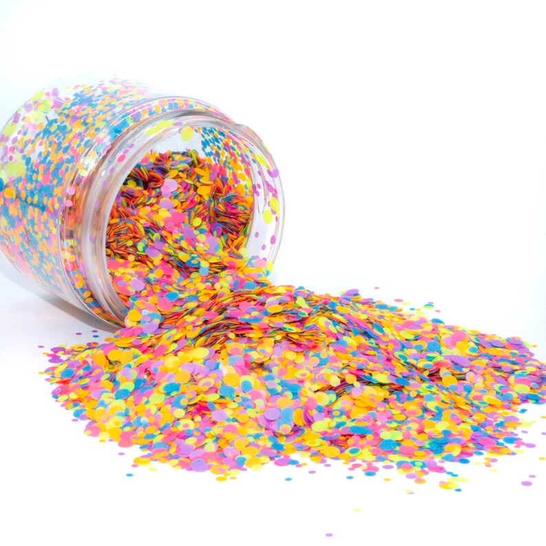 Neon Confetti//glitter Dots//confetti Glitter//solvent Etsy