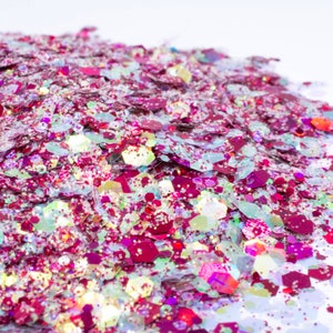 Venus//Holographic Chunky Mix Glitter//Iridescent Pink Glitter Mix//Solvent Resistant//Tumbler Glitter//Nail Art//Loose Bulk Glitter