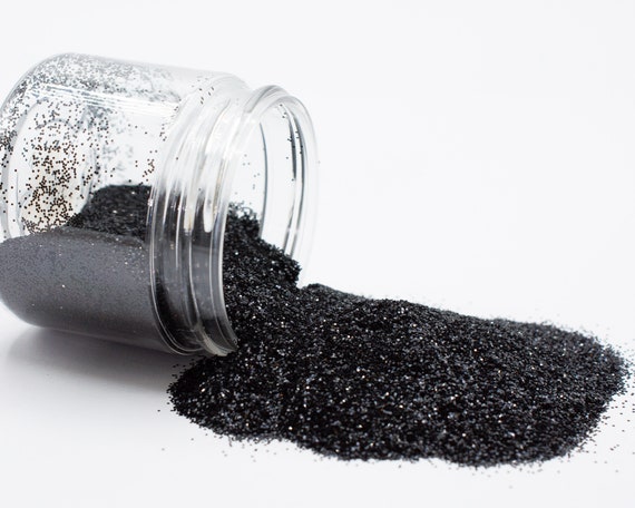 Midnight//pearlescent Black Glitter//fine .015 Hex//solvent  Resistant//tumbler Glitter//nail Glitter//bulk Glitter 