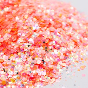 Nectarine//Iridescent Glitter//Chunky Mix//Orange Glitter//Solvent Resistant//Tumbler Glitter//Nail Glitter//Body Glitter