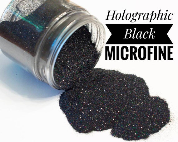 Holographic Black Glitter//holo Glitter//microfine//solvent  Resistant//tumbler Glitter//nail Art Glitter//glitter Additive//bulk Glitter  