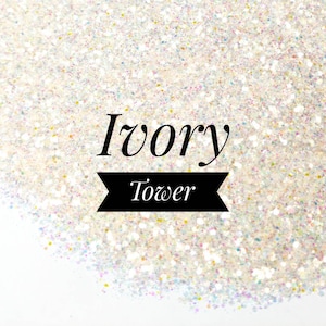White Glitter Mix//Ivory Tower//Solvent Resistant//Mixed Glitter//Tumbler Glitter//Nail Art Glitter//Holographic//Festival//Bulk Glitter