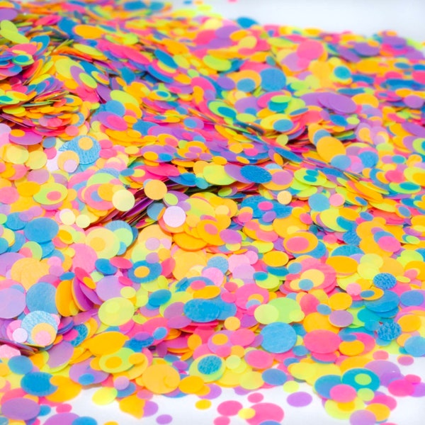 Neon Confetti//Glitter Dots//Confetti Glitter//Solvent Resistant//Rainbow Glitter//Tumbler Glitter//Nail Art Glitter//Festival