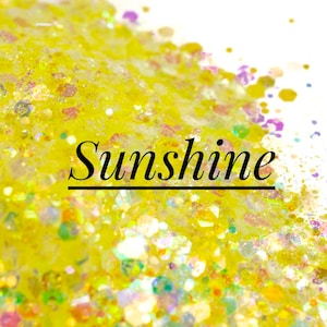 Chunky Glitter Mix//Sunshine//Iridescent Yellow Glitter Mix//Solvent Resistant//Tumbler Glitter//Nail Glitter//Bulk Glitter