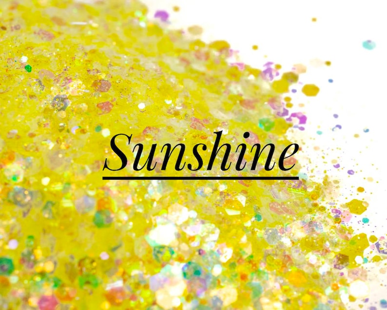 Chunky Glitter Mix//sunshine//iridescent Yellow Glitter Etsy