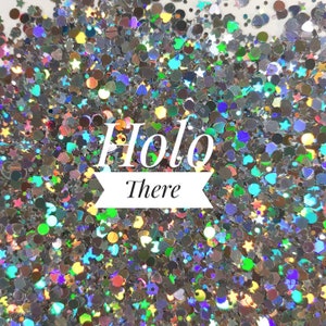 Holographic Silver Chunky Glitter Mix//Holo There//Solvent Resistant//Mixed Glitter//Tumbler Glitter//Nail Art Glitter//Festival Makeup