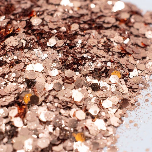 Goddess//Metallic Chunky Glitter Mix//Bronze Rose Gold Glitter//Solvent Resistant//Tumbler Glitter//Nail Glitter//Body Glitter