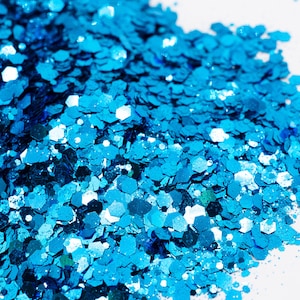 Chunky Aqua//Metallic Chunky Glitter Mix//Blue Glitter//Solvent Resistant//Tumbler Glitter//Nail Glitter//Body Glitter