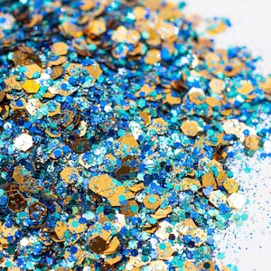 Under The Sea//Metallic Chunky Glitter Mix//Blue Glitter//Solvent Resistant//Tumbler Glitter//Nail Glitter//Body Glitter