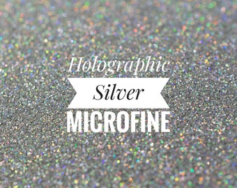 Holographic Silver Glitter//Holo Glitter//Microfine//Solvent Resistant//Tumbler Glitter//Nail Art Glitter//Glitter Additive//Bulk Glitter