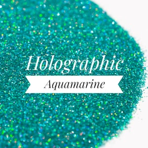 Holographic Aquamarine Glitter//Ultrafine .008 Hex//Solvent Resistant//Teal Glitter//Tumbler Glitter//Nail Art Glitter//Bulk Glitter