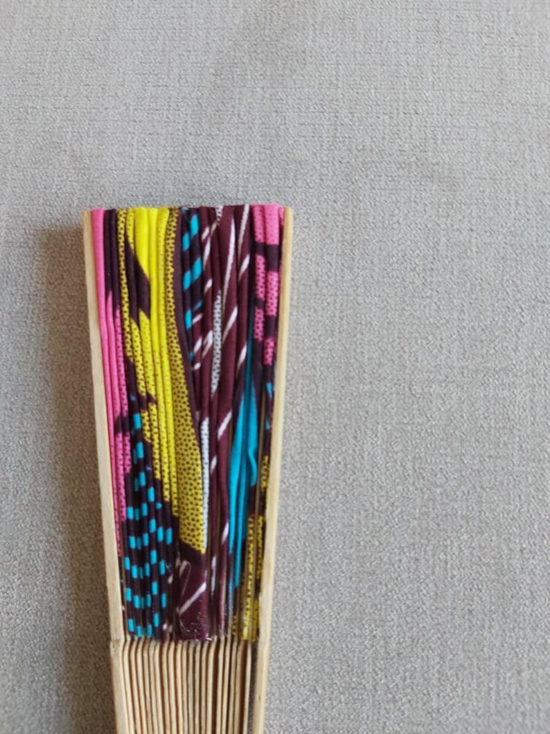 Unique Handmade Handheld Synthetic Ankara Fabric Fan